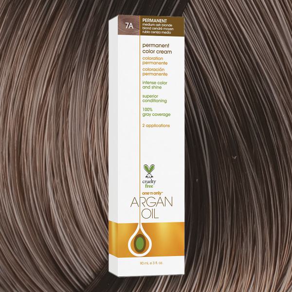 Argan Oil Permanent Hair Color 7A Medium Ash Blonde
