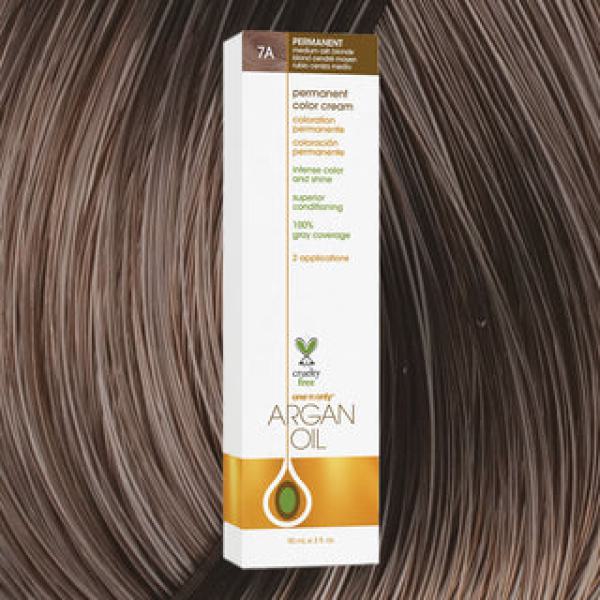 Argan Oil Permanent Hair Color 7A Medium Ash Blonde