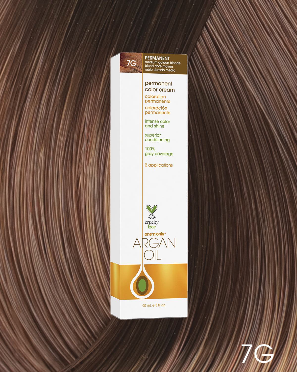 Argan Oil Permanent Hair Color 7G Medium Golden Blonde