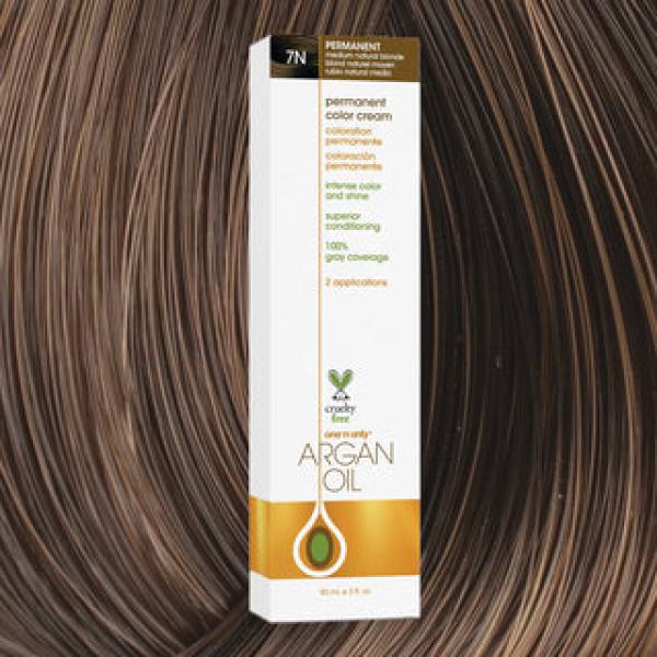 Argan Oil Permanent Hair Color 7N Medium Natural Blonde