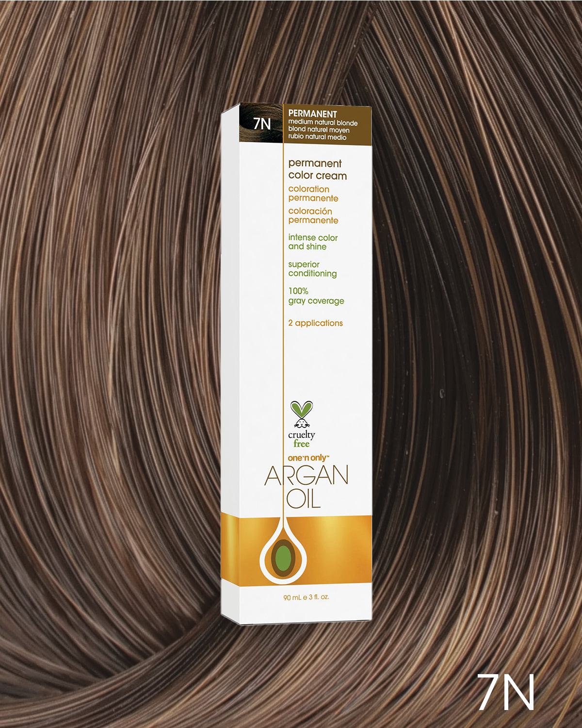 Argan Oil Permanent Hair Color 7N Medium Natural Blonde
