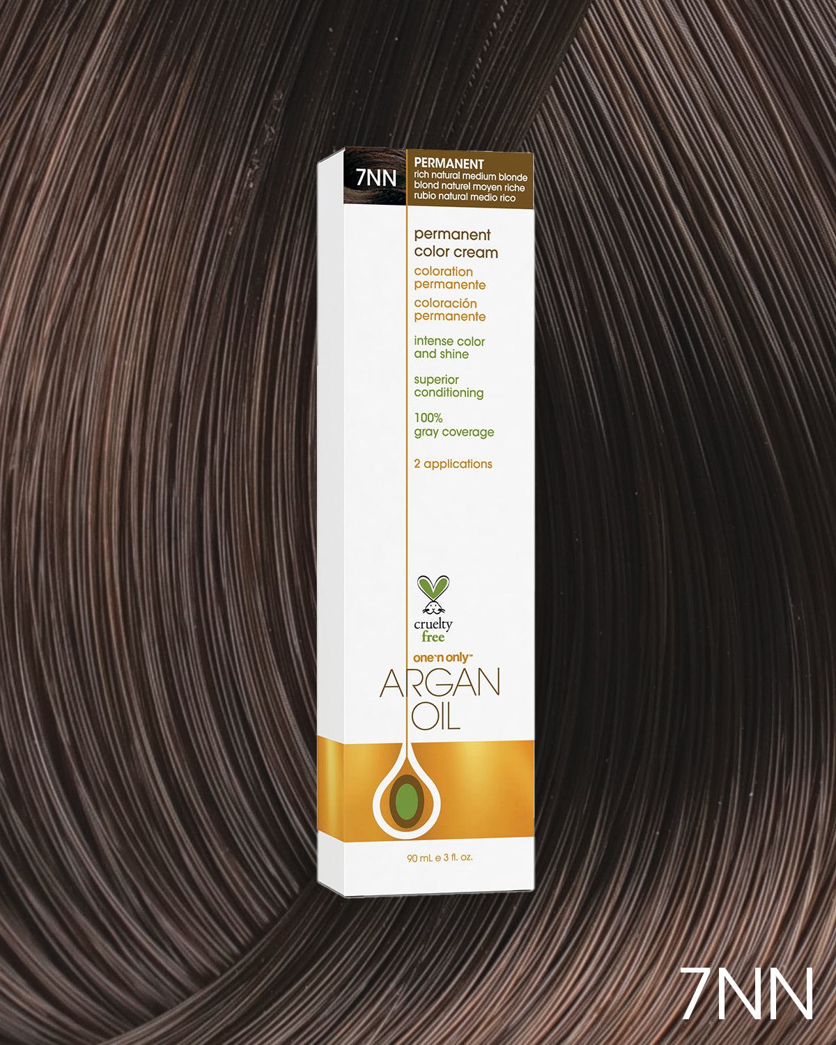Argan Oil Permanent Hair Color 7NN Rich Natural Medium Blonde