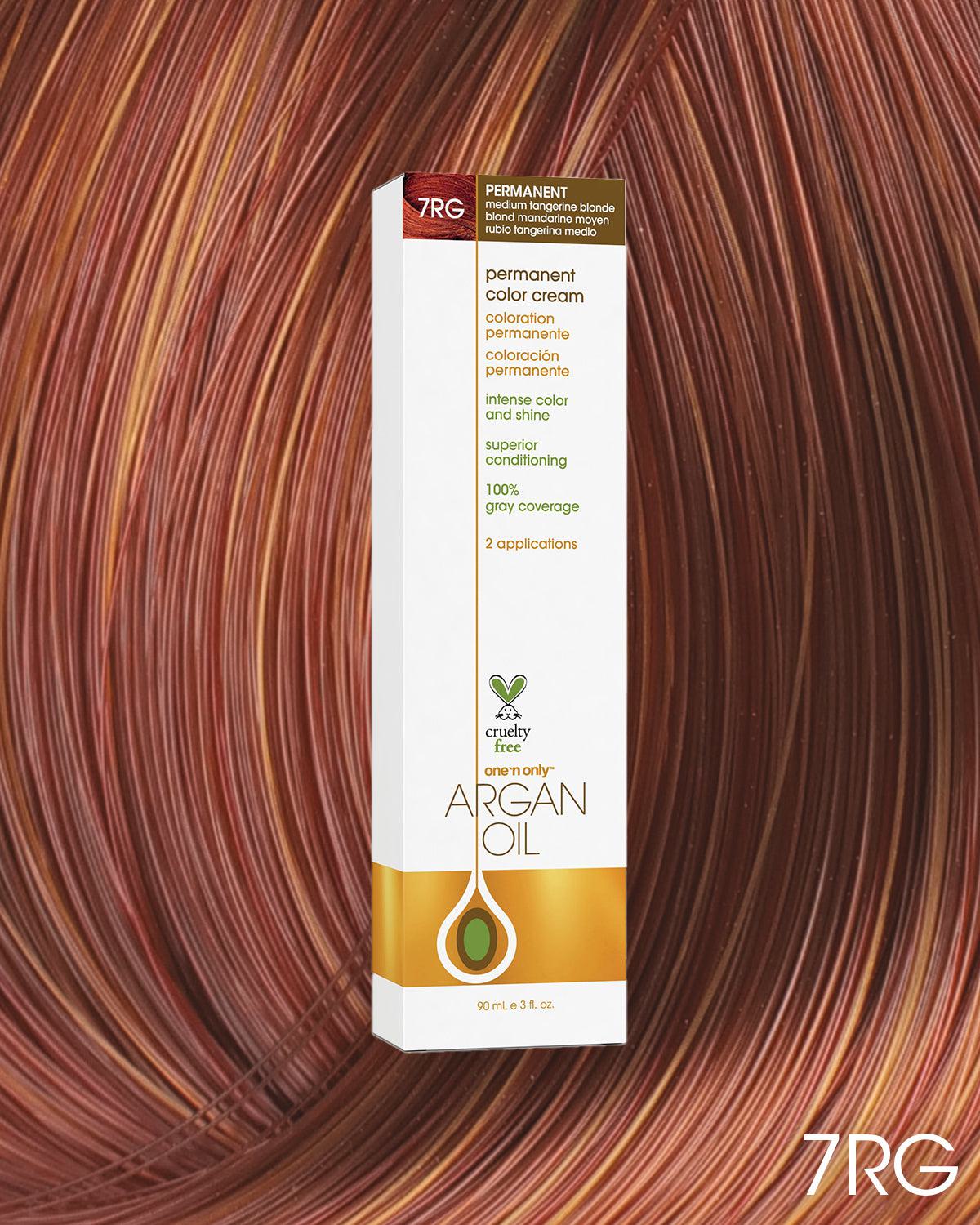 Argan Oil Permanent Hair Color 7RG Medium Tangerine Blonde