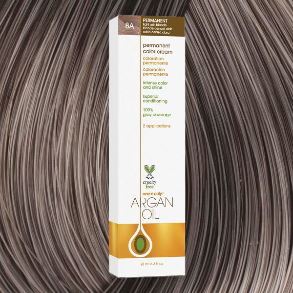 Argan Oil Permanent Hair Color 8A Light Ash Blonde