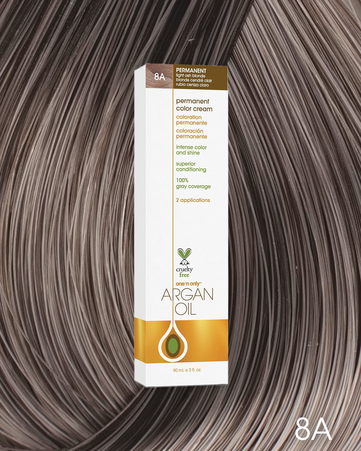 Argan Oil Permanent Hair Color 8A Light Ash Blonde