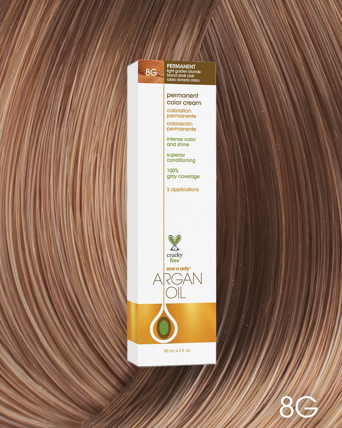 Argan Oil Permanent Hair Color 8G Light Golden Blonde