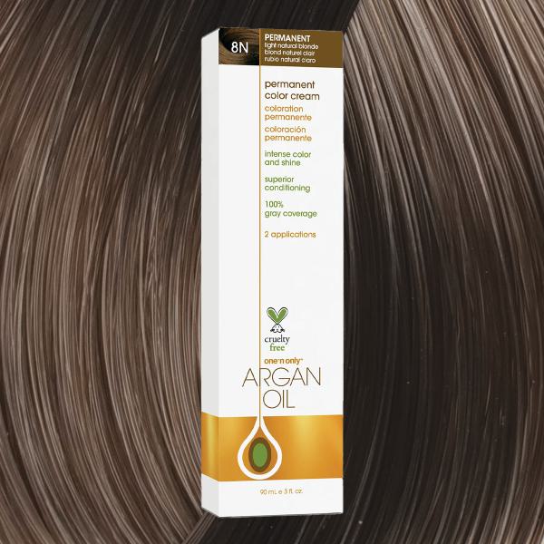 Argan Oil Permanent Hair Color 8N Light Natural Blonde