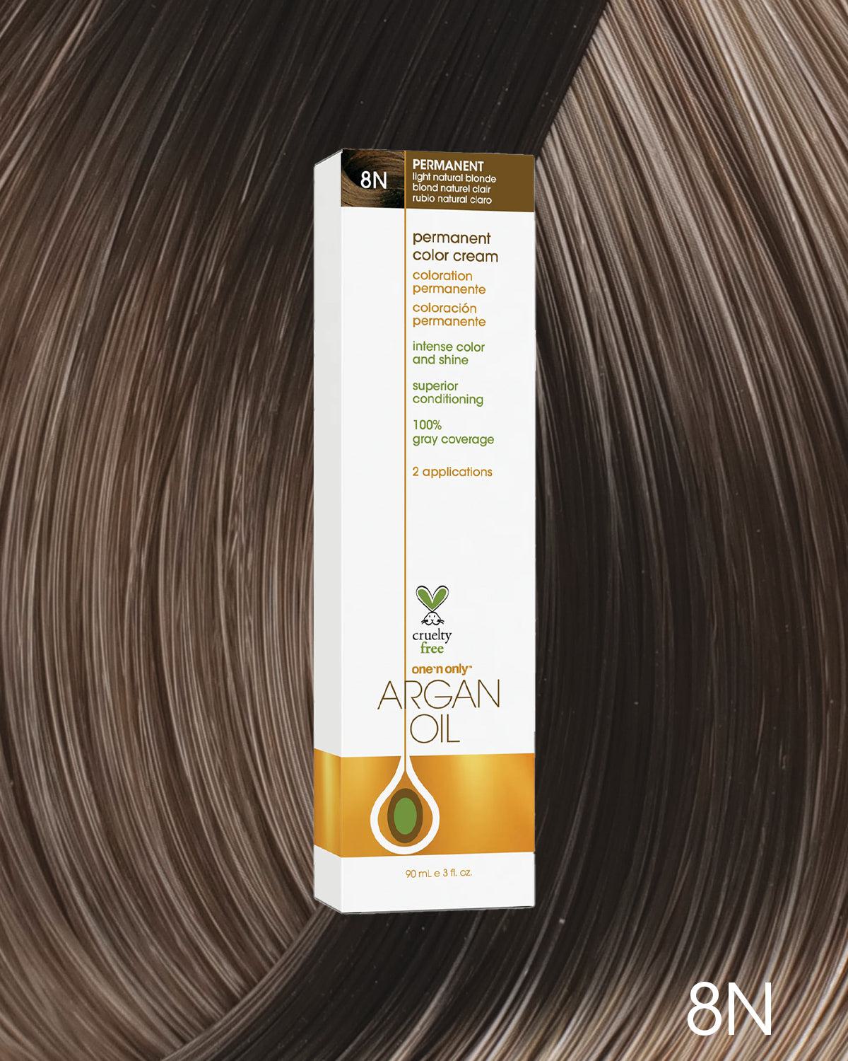 Argan Oil Permanent Hair Color 8N Light Natural Blonde