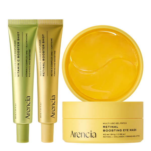 Reverse Aging Boosting Trio, Anti-Aging, Fine Lines Eraser, Vitamin C + Glutathione + Retinal + Caffeine + Peptides for Youthful Skin