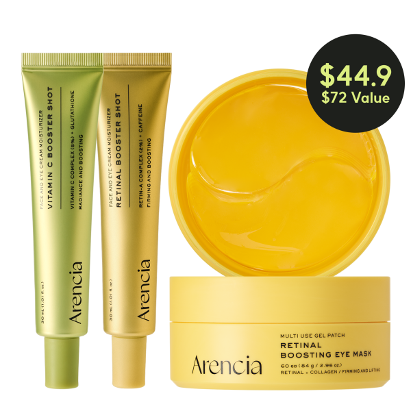 Reverse Aging Boosting Trio, Anti-Aging, Fine Lines Eraser, Vitamin C + Glutathione + Retinal + Caffeine + Peptides for Youthful Skin