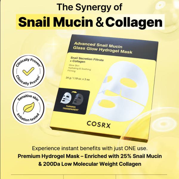 Advanced Snail Mucin Glass Glow Hydrogel Mask