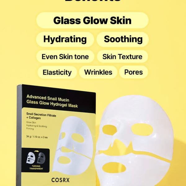 Advanced Snail Mucin Glass Glow Hydrogel Mask