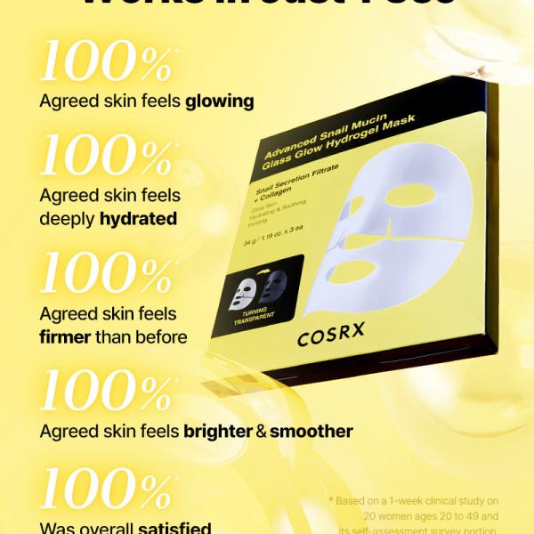 Advanced Snail Mucin Glass Glow Hydrogel Mask