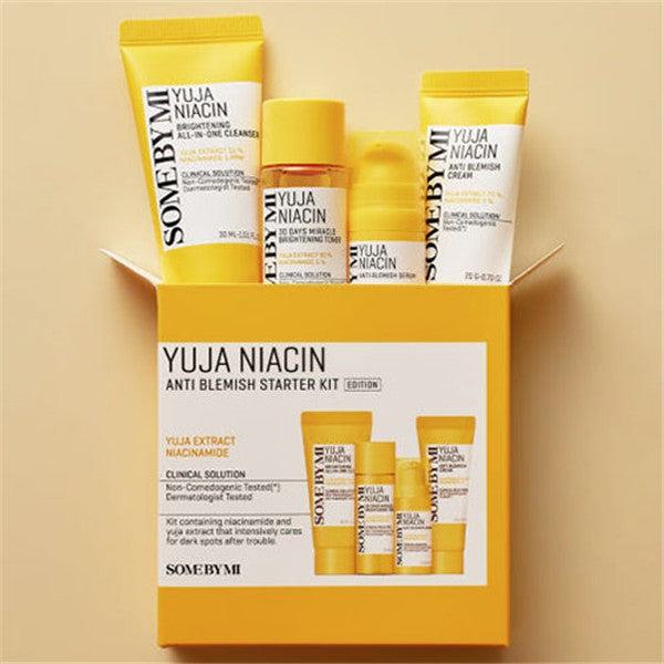 SOME BY MI Yuja Niacin Anti-Blemish Starter Kit Cleanser 30ml, Toner 30m