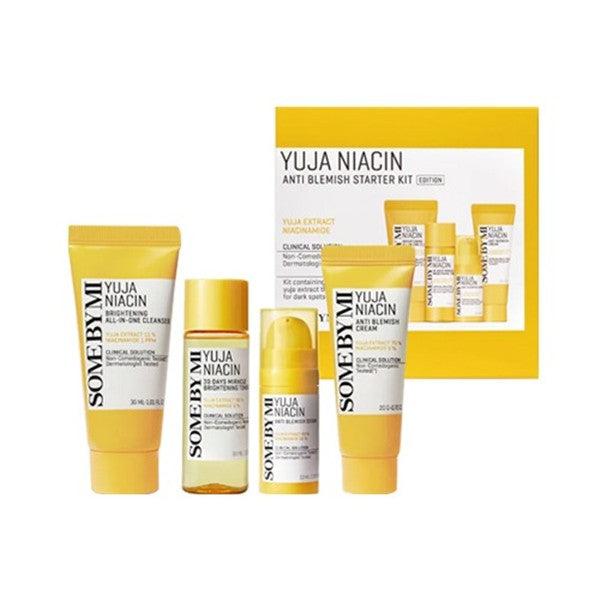 SOME BY MI Yuja Niacin Anti-Blemish Starter Kit Cleanser 30ml, Toner 30m