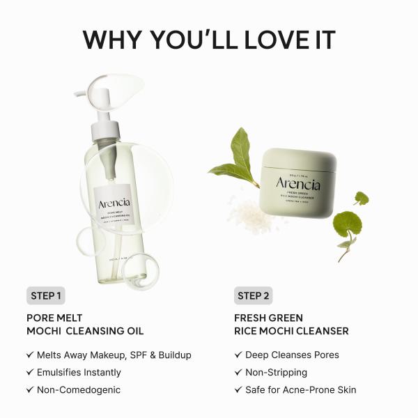 Pore Melt Double Cleansing Duo - Gentle Cleansing Oil &amp; Fresh Green Rice Mochi Cleanser