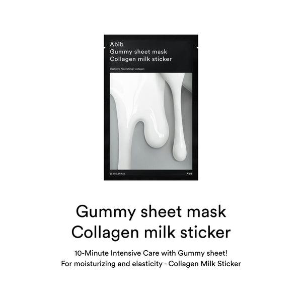 Gummy Sheet Mask Non-Animal Collagen Milk Sticker (10 Sheets)