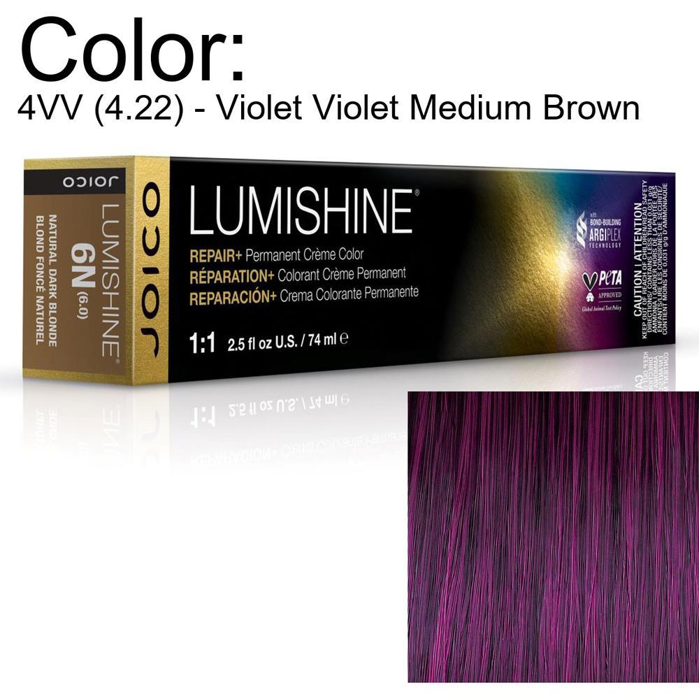 LumiShine Permanent Creme Color - 4VV (4.22) - Violet Violet Medium Brown / 2.5 oz. by Joico