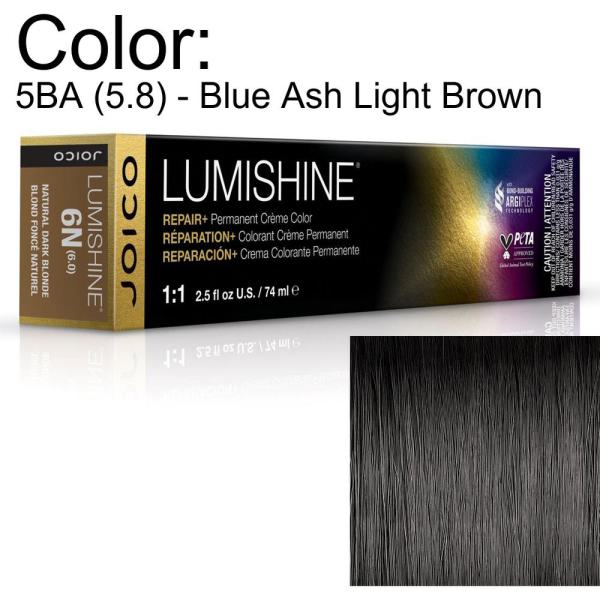 LumiShine Permanent Creme Color - 5BA (5.8) - Blue Ash Light Brown / 2.5 oz. by Joico