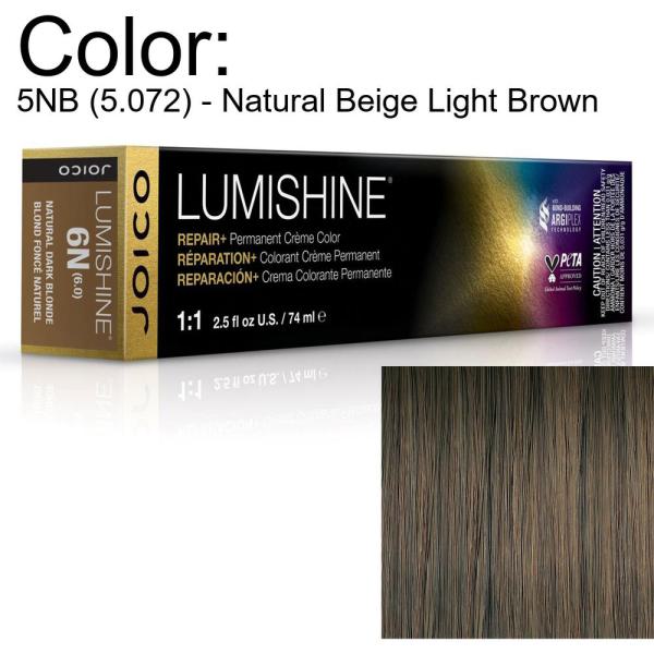 LumiShine Permanent Creme Color - 5NB (5.072) - Natural Beige Light Brown / 2.5 oz. by Joico