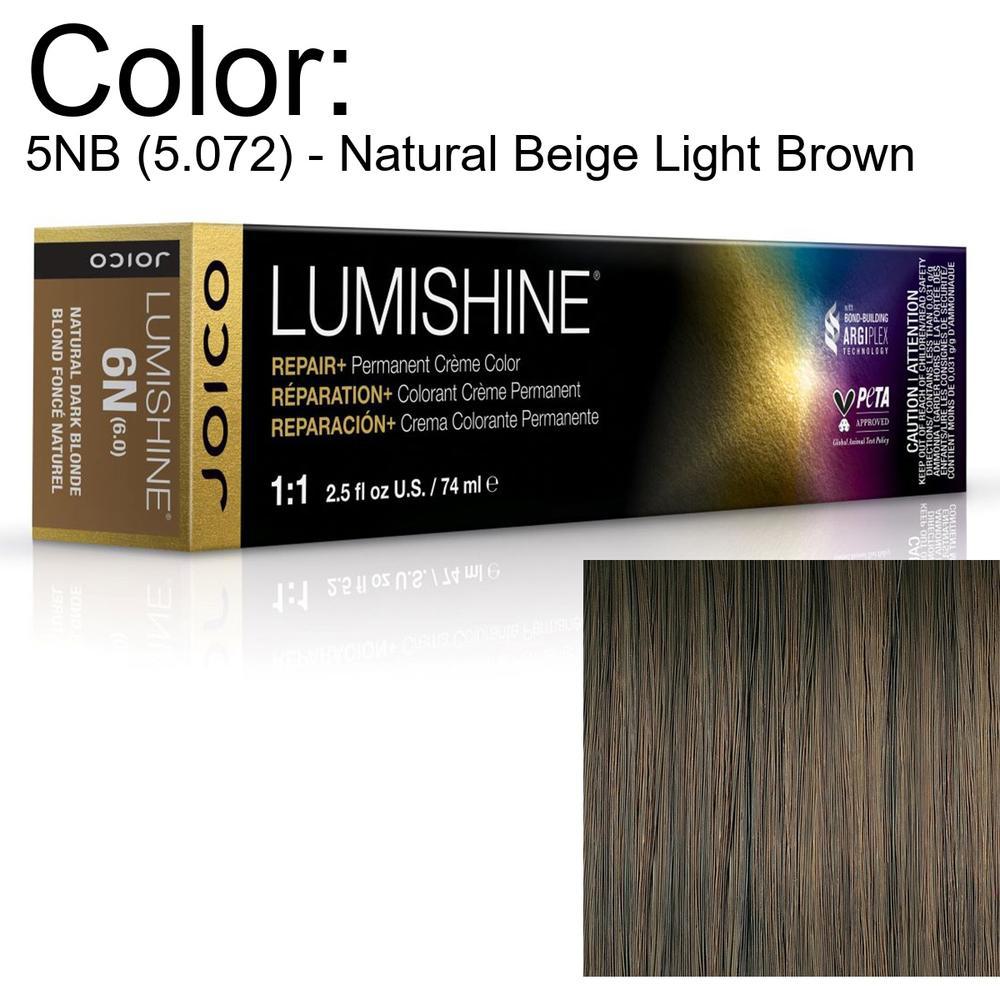 LumiShine Permanent Creme Color - 5NB (5.072) - Natural Beige Light Brown / 2.5 oz. by Joico
