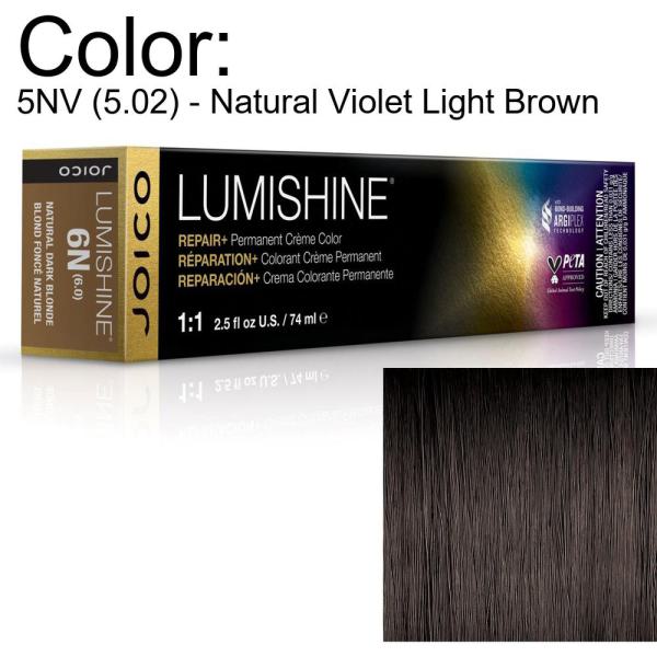 LumiShine Permanent Creme Color - 5NV (5.02) - Natural Violet Light Brown / 2.5 oz. by Joico