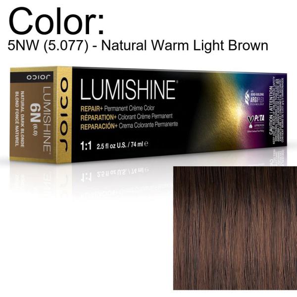 LumiShine Permanent Creme Color - 5NW (5.077) - Natural Warm Light Brown / 2.5 oz. by Joico