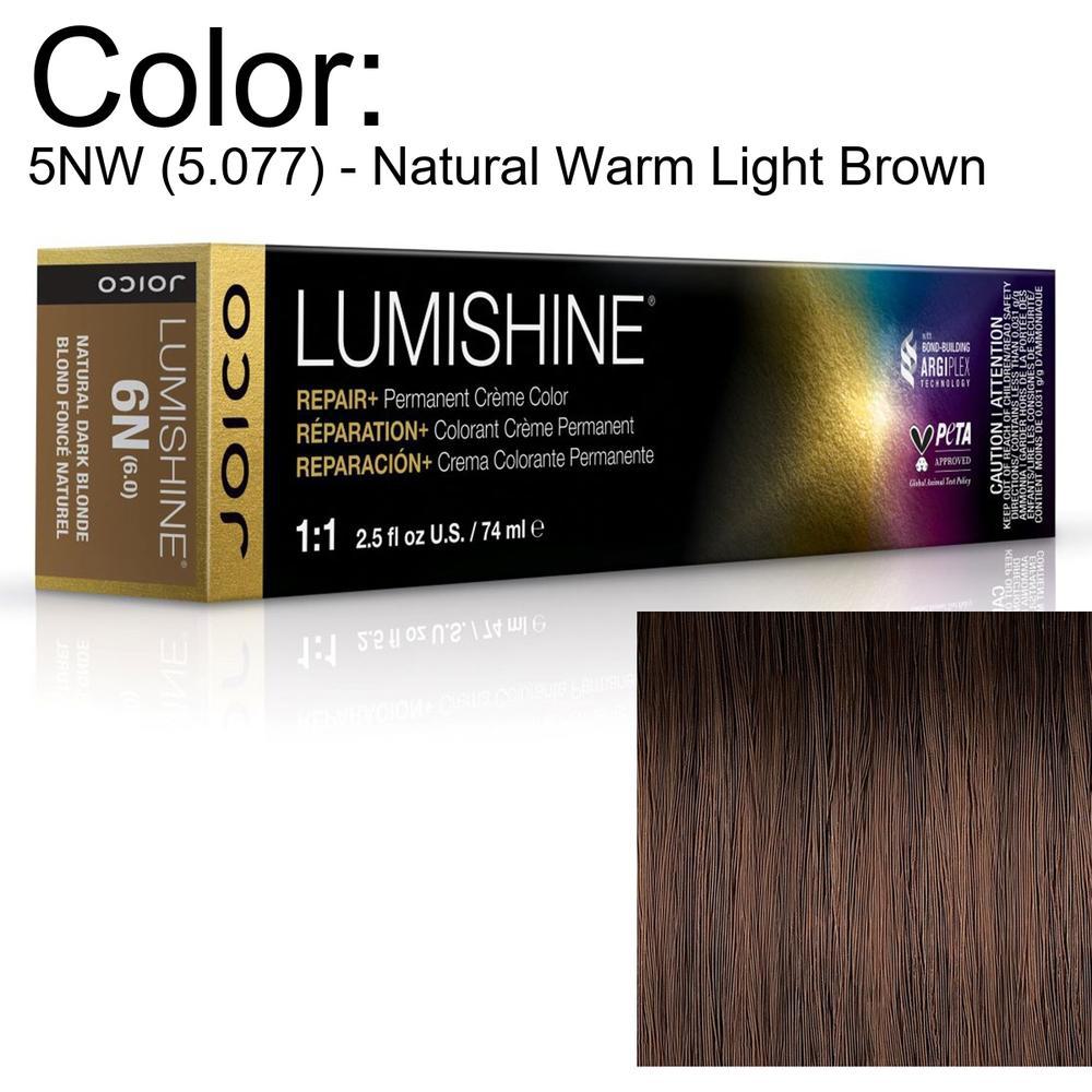 LumiShine Permanent Creme Color - 5NW (5.077) - Natural Warm Light Brown / 2.5 oz. by Joico
