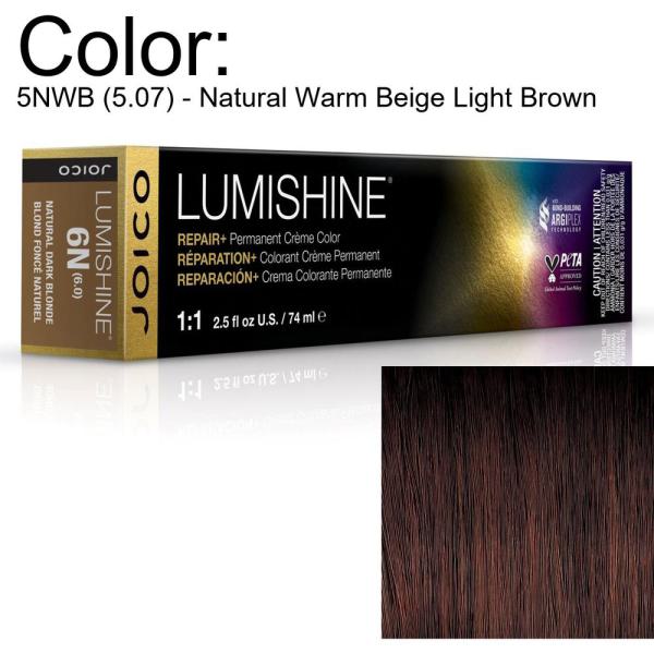 LumiShine Permanent Creme Color - 5NWB (5.07) - Natural Warm Beige Light Brown / 2.5 oz. by Joico