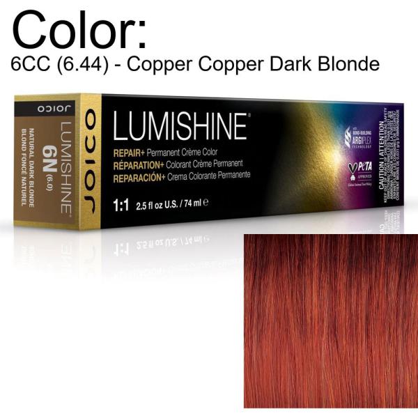 LumiShine Permanent Creme Color - 6CC (6.44) - Copper Copper Dark Blonde / 2.5 oz. by Joico
