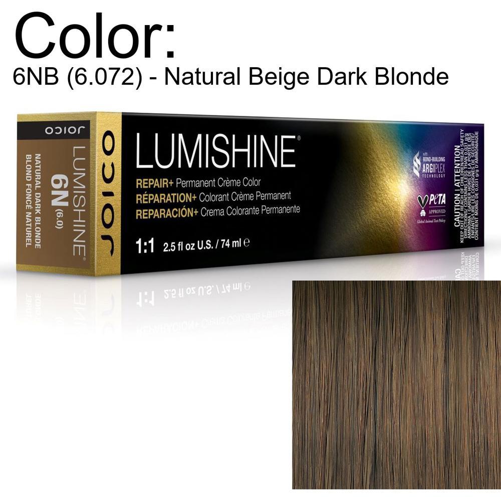 LumiShine Permanent Creme Color - 6NB (6.072) - Natural Beige Dark Blonde / 2.5 oz. by Joico