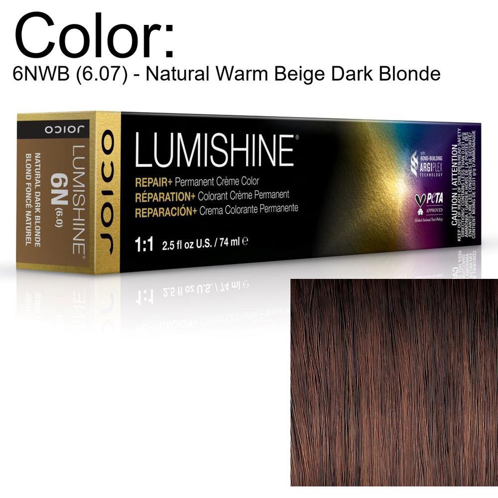 LumiShine Permanent Creme Color - 6NWB (6.07) - Natural Warm Beige Dark Blonde / 2.5 oz. by Joico