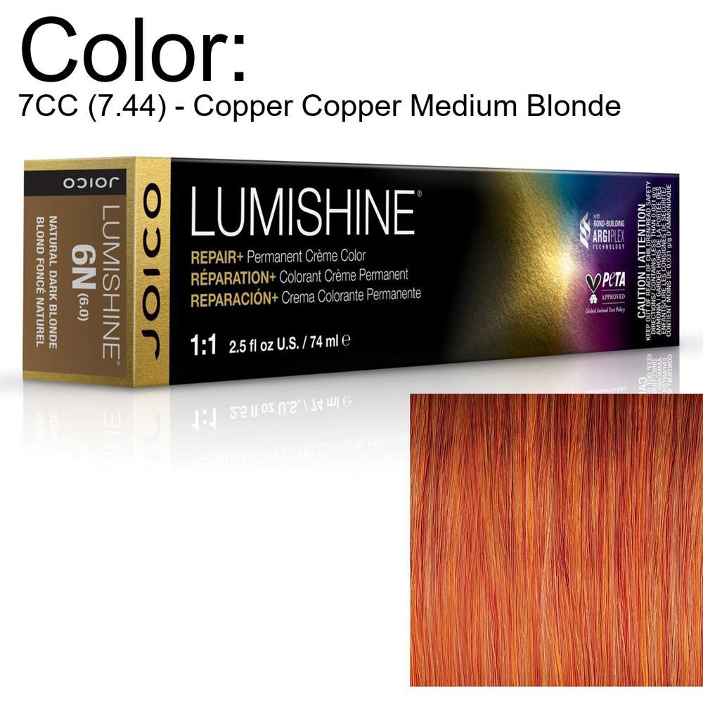 LumiShine Permanent Creme Color - 7CC (7.44) - Copper Copper Medium Blonde / 2.5 oz. by Joico