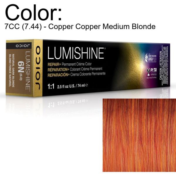 LumiShine Permanent Creme Color - 7CC (7.44) - Copper Copper Medium Blonde / 2.5 oz. by Joico