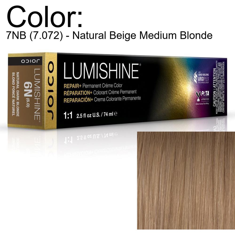 LumiShine Permanent Creme Color - 7NB (7.072) - Natural Beige Medium Blonde / 2.5 oz. by Joico