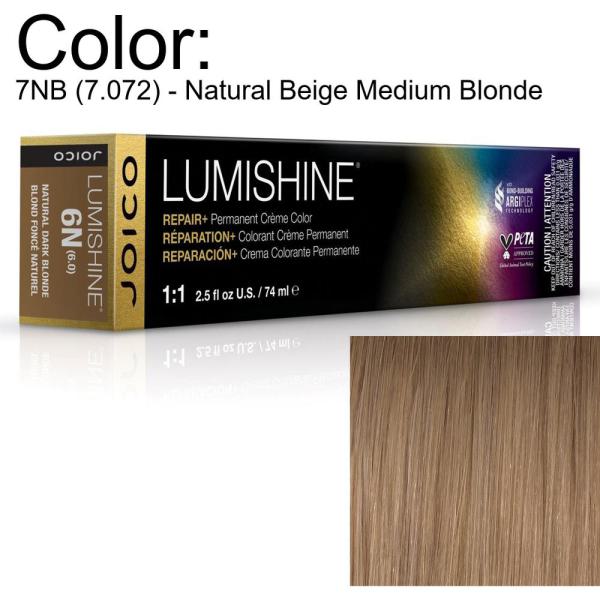 LumiShine Permanent Creme Color - 7NB (7.072) - Natural Beige Medium Blonde / 2.5 oz. by Joico