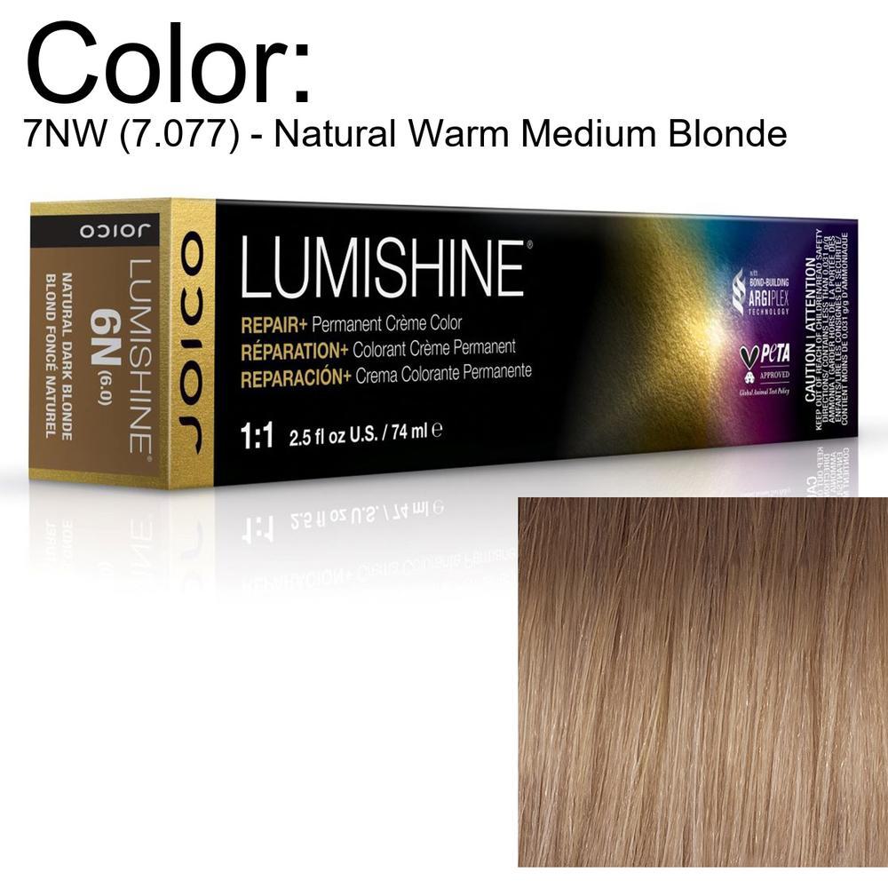 LumiShine Permanent Creme Color - 7NW (7.077) - Natural Warm Medium Blonde / 2.5 oz. by Joico