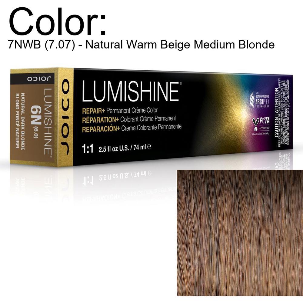 LumiShine Permanent Creme Color - 7NWB (7.07) - Natural Warm Beige Medium Blonde / 2.5 oz. by Joico