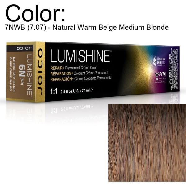 LumiShine Permanent Creme Color - 7NWB (7.07) - Natural Warm Beige Medium Blonde / 2.5 oz. by Joico