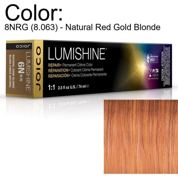 LumiShine Permanent Creme Color - 8NRG (8.063) - Natural Red Gold Blonde / 2.5 oz. by Joico