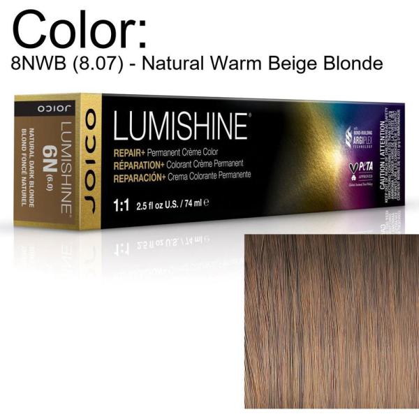 LumiShine Permanent Creme Color - 8NWB (8.07) - Natural Warm Beige Blonde / 2.5 oz. by Joico