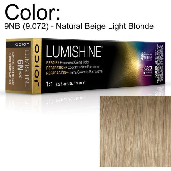 LumiShine Permanent Creme Color - 9NB (9.072) - Natural Beige Light Blonde / 2.5 oz. by Joico