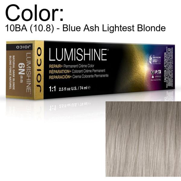 LumiShine Permanent Creme Color - 10BA (10.8) - Blue Ash Lightest Blonde / 2.5 oz. by Joico