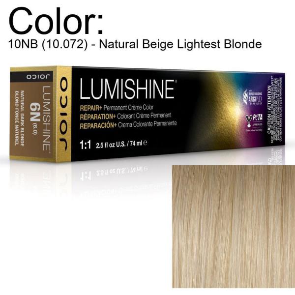 LumiShine Permanent Creme Color - 10NB (10.072) - Natural Beige Lightest Blonde / 2.5 oz. by Joico