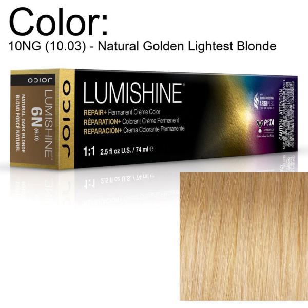 LumiShine Permanent Creme Color - 10NG (10.03) - Natural Golden Lightest Blonde / 2.5 oz. by Joico