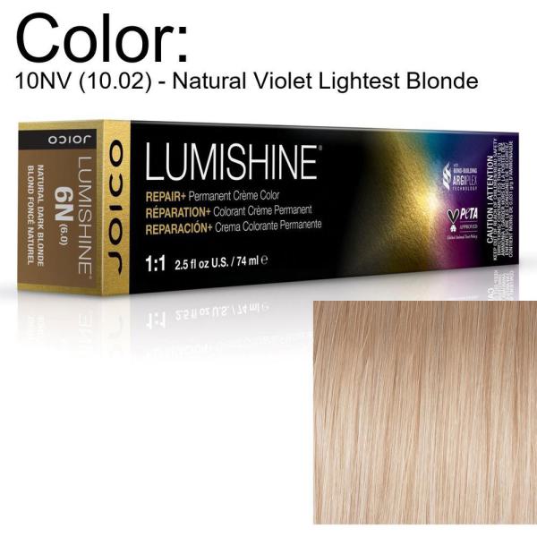LumiShine Permanent Creme Color - 10NV (10.02) - Natural Violet Lightest Blonde / 2.5 oz. by Joico
