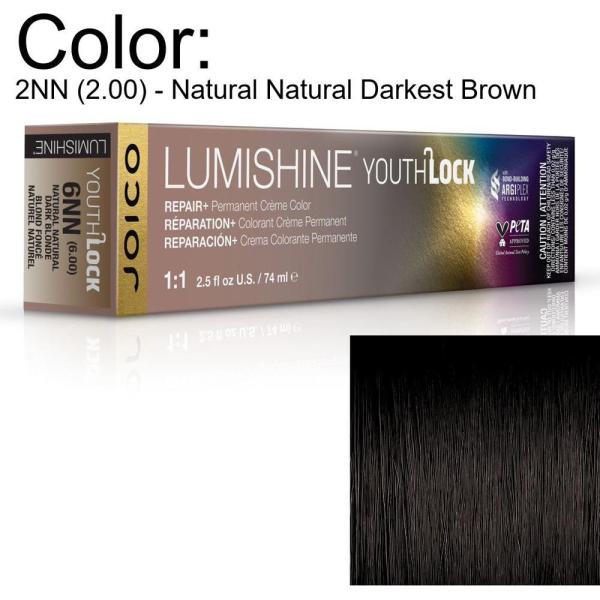 LumiShine YouthLock Permanent Creme Color - 2NN (2.00) - Natural Natural Darkest Brown / 2.5 oz. by Joico
