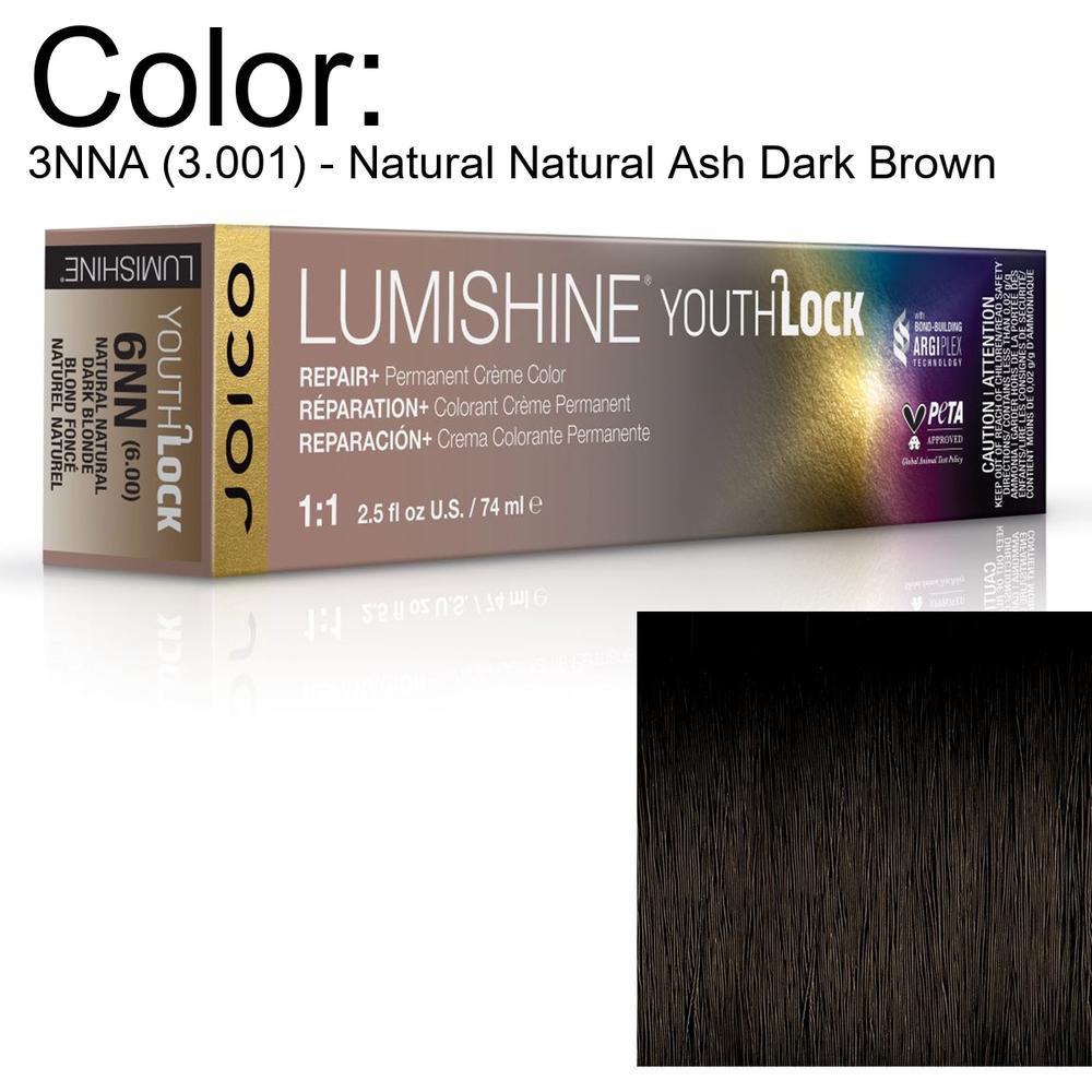 LumiShine YouthLock Permanent Creme Color - 3NNA (3.001) - Natural Natural Ash Dark Brown / 2.5 oz. by Joico