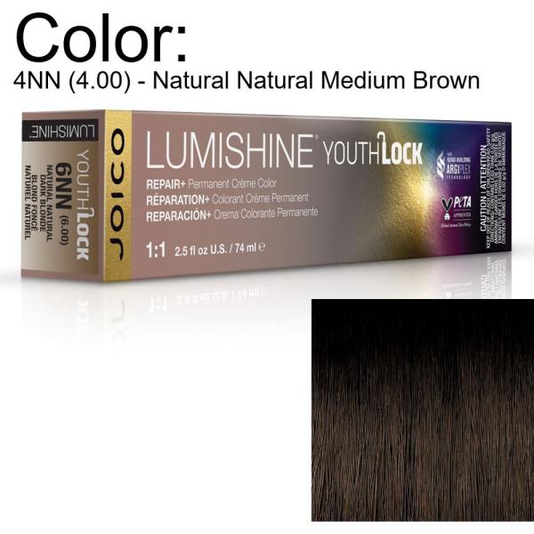 LumiShine YouthLock Permanent Creme Color - 4NN (4.00) - Natural Natural Medium Brown / 2.5 oz. by Joico