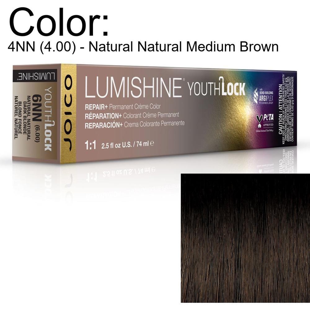 LumiShine YouthLock Permanent Creme Color - 4NN (4.00) - Natural Natural Medium Brown / 2.5 oz. by Joico